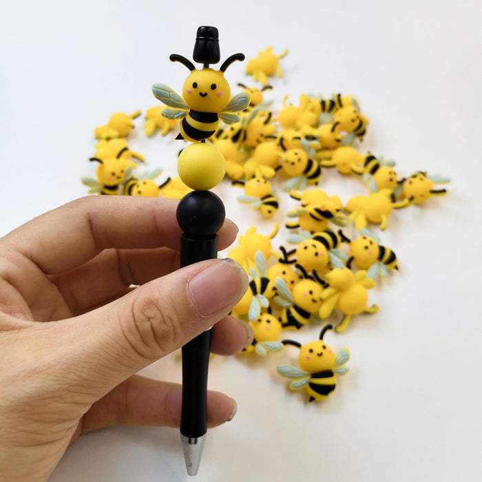 Wholesale 50PCS Bee 3D Silicone Cartoon Focal Beads JDC-BDS-HKL008