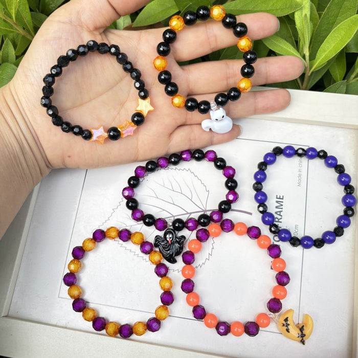 Wholesale Children's Bracelet Colored Acrylic Beads Girls' Plastic Pearl Bead Cartoon Pendant Bracelet