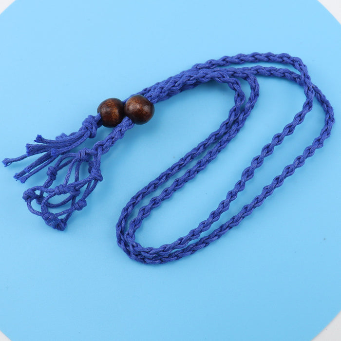 Wholesale Adjustable retractable mesh bag DIY hand woven pendant necklace