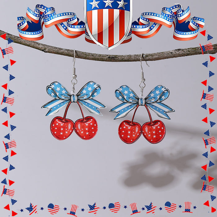 Wholesale Earrings, new national flag, red and white animal earrings, earring decorations, gifts