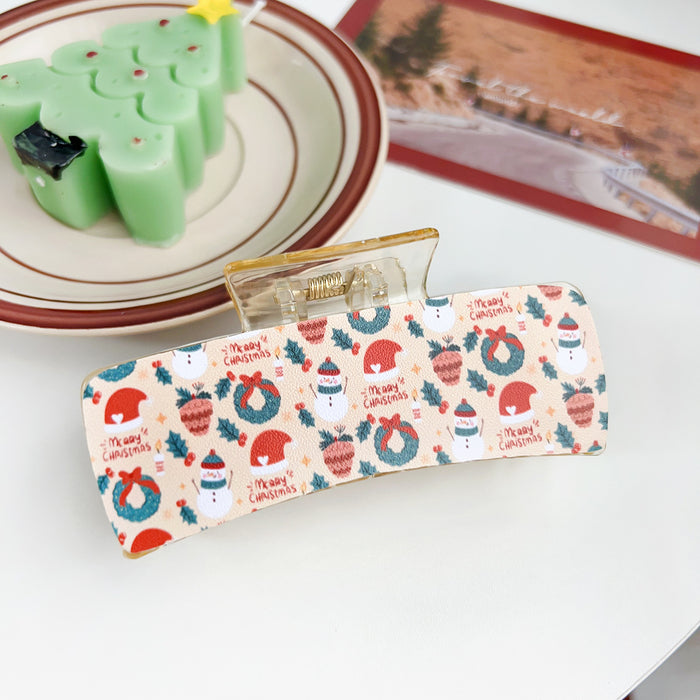 Wholesale Christmas plastic clip patch hair clip dopamine small fresh  atmosphere shark clip hair accessories