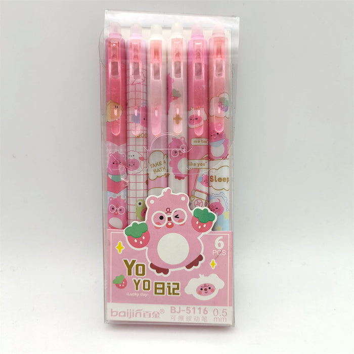 Wholesale Cute cartoon-printed erasable click pens