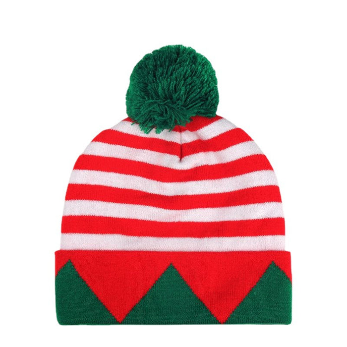 Wholesale  Gift Hat Round Jacquard Hat Acrylic Knitted Hat Red Wool Christmas Hat Christmas Knitted Hat