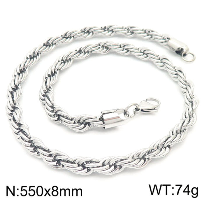 Wholesale Trendy Twist Chain Necklace Titanium Steel Jewelry