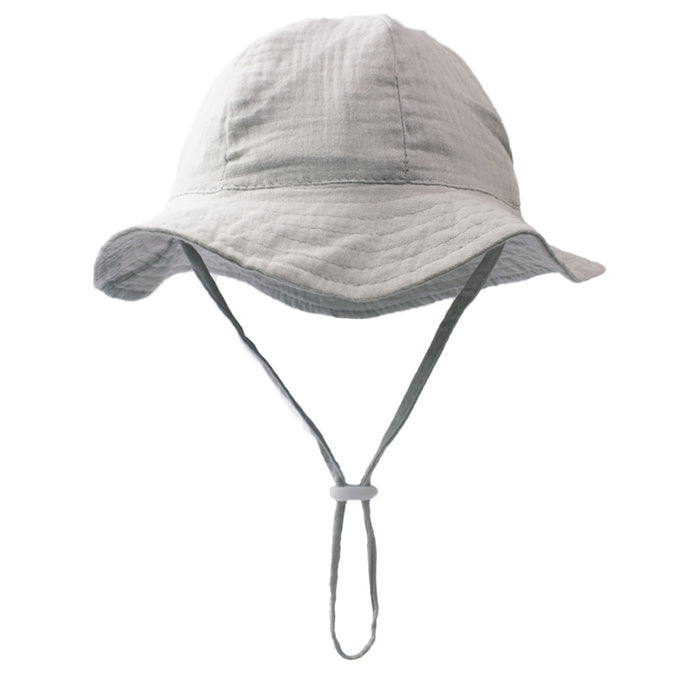 Wholesale Baby Pure Cotton Basin Cap Breathable Solid Color Children's Sun Hat JDC-FH-ZB003