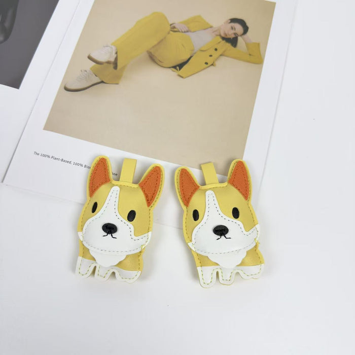 Wholesale Pu Leather Cute Corgi Car Keychain Pendant Classic Bag Pendant