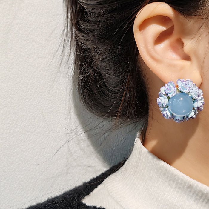 Wholesale Earring temperament, flower earrings, light luxury, high-end