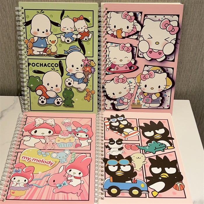 Wholesale 4 Sets of A5 Coil Cartoon Paper Notebook JDC-NK-YYC001