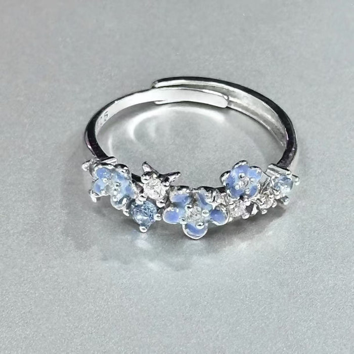 Wholesale Enamel flower zircon open ring, niche light luxury accessory