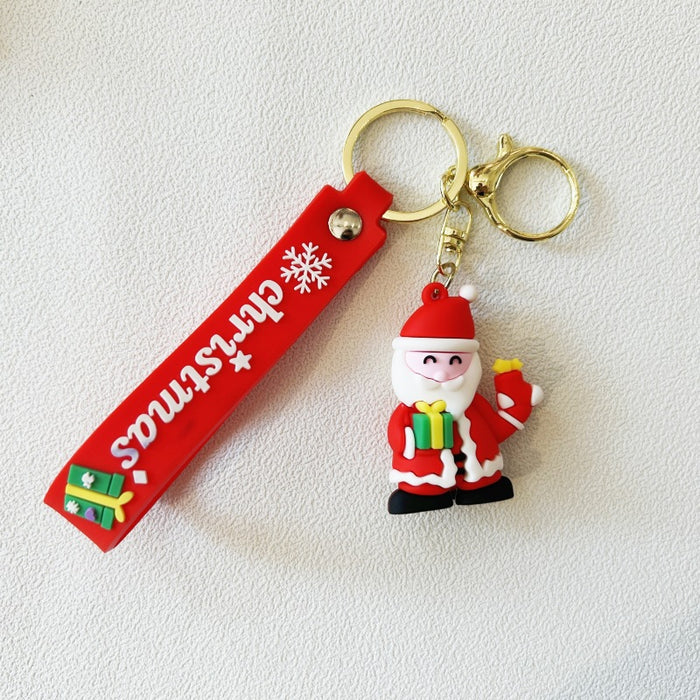 Wholesale PVC Christmas Snowman Cartoon Doll Keychain JDC-KC-WuYi083