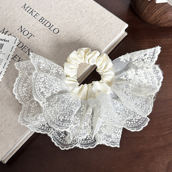 Wholesale Lace Skirt Large Intestine Hair Ring Sense Elegant Tie Low Pony Tail Hair Rope