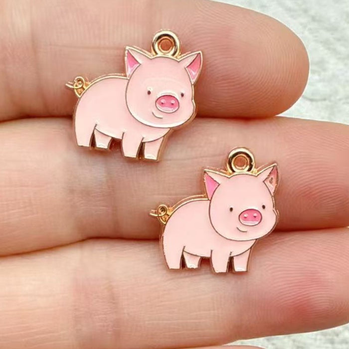 Wholesale 1 PCS Alloy colorful enamel animal DIY charm