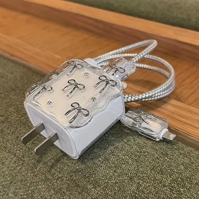 Wholesale 30pcs/ set Bow-shaped charger protective case 20W