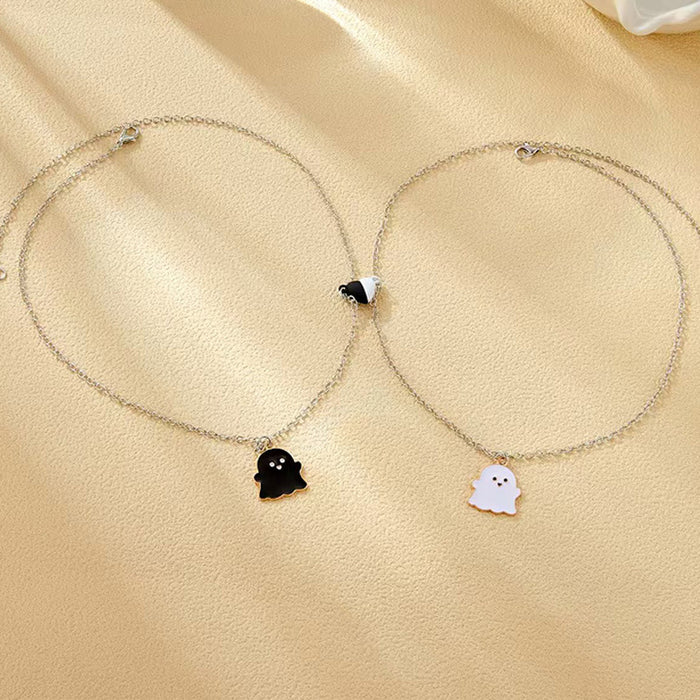 Wholesale Black and White Ghost Cartoon Necklace jewelry Magnetic Necklace