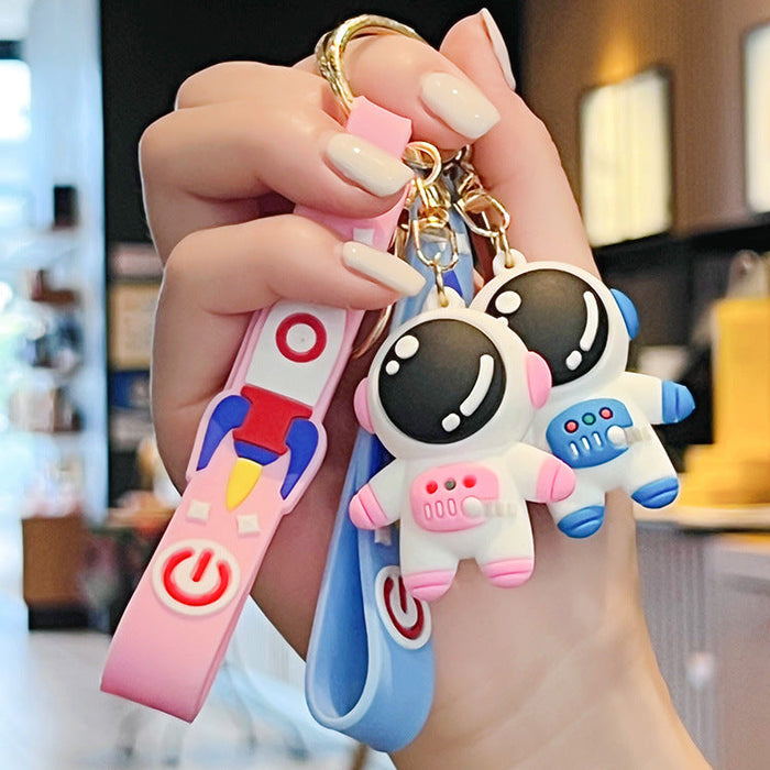 Wholesale  Cartoon Astronaut Keychain Schoolbag Anti-lost Spaceman Space Rabbit Doll Couple Pendant Accessories