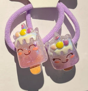 Wholesale Glittery glow-in-the-dark cute princess beaded hair tie