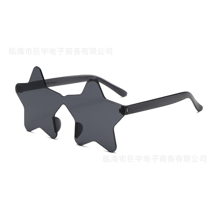 Wholesale Frameless pentagram personalized sunglasses with handmade diamond inlay