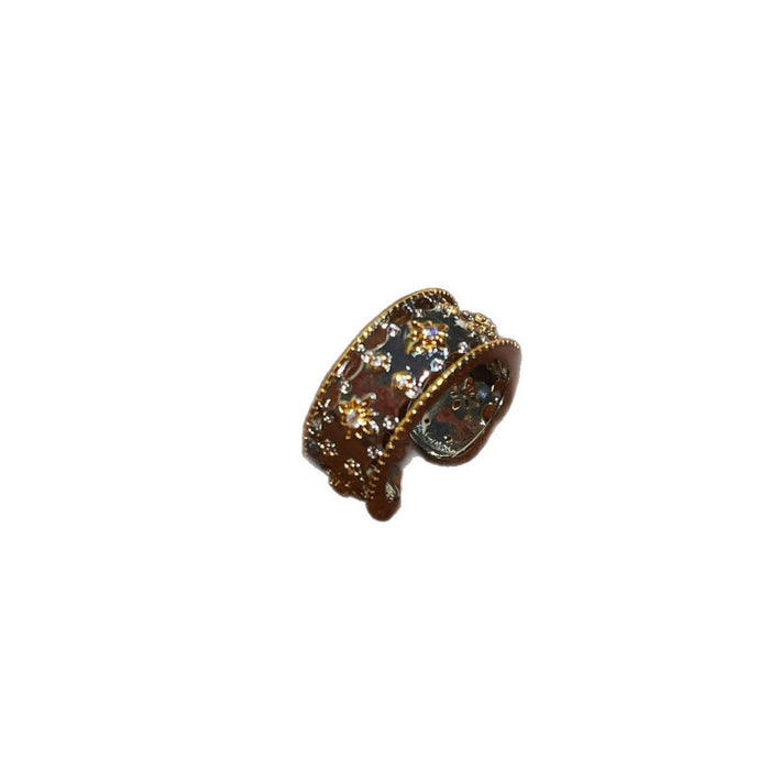 Wholesale Cross Flower Ring Diamond Four-Leaf Clover Ring