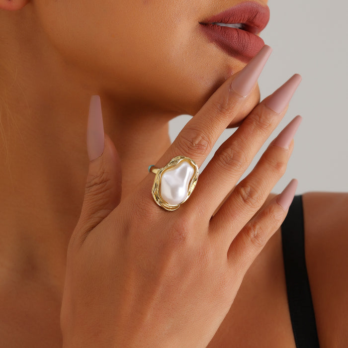 Wholesale Vintage Alien Imitation Pearl Ring