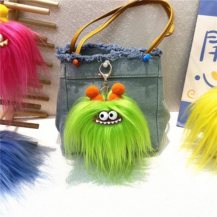 Wholesale Cute Cartoon Keychain Fried Hair Doll Sausage Mouth Bag Pendant Creative Plush Doll Gift