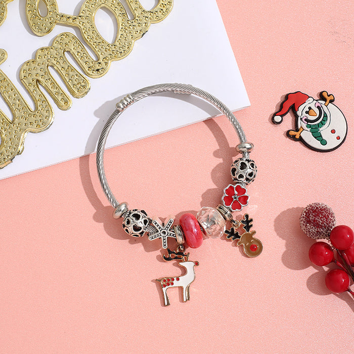 Wholesale Stainless Steel Christmas Beaded Bracelet MOQ≥2