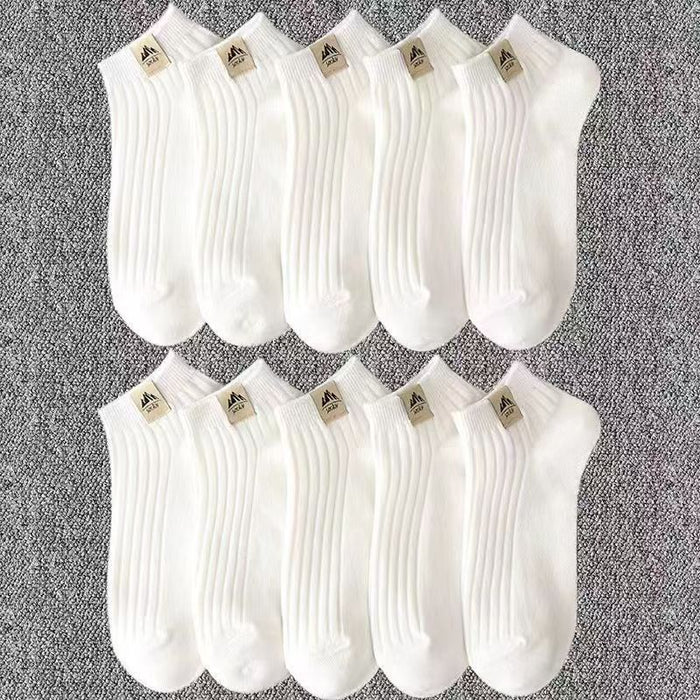 Wholesale Socks men's spring and summer thin breathable short socks, anti odor and sweat absorbing, low cut shallow mouth boat socks, black and white sports trendy socks