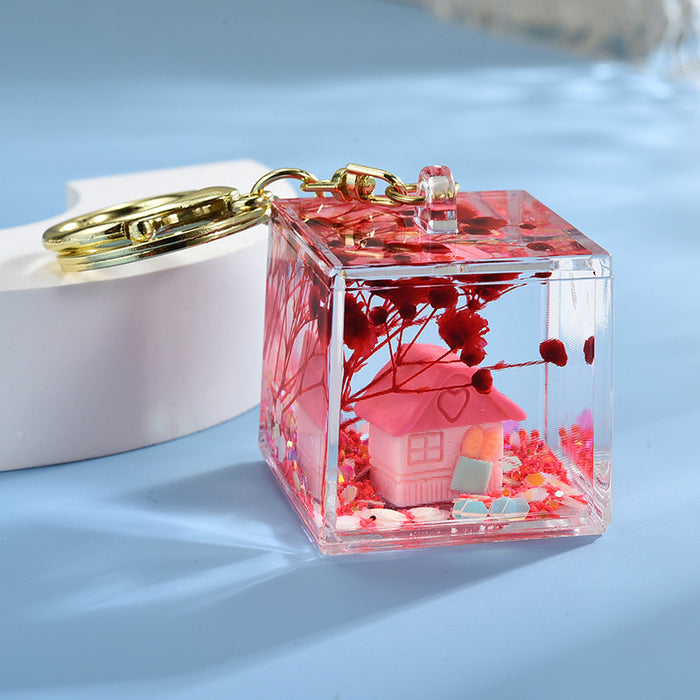 Wholesale Cute Liquid Glitter Bottle Keychain Charm