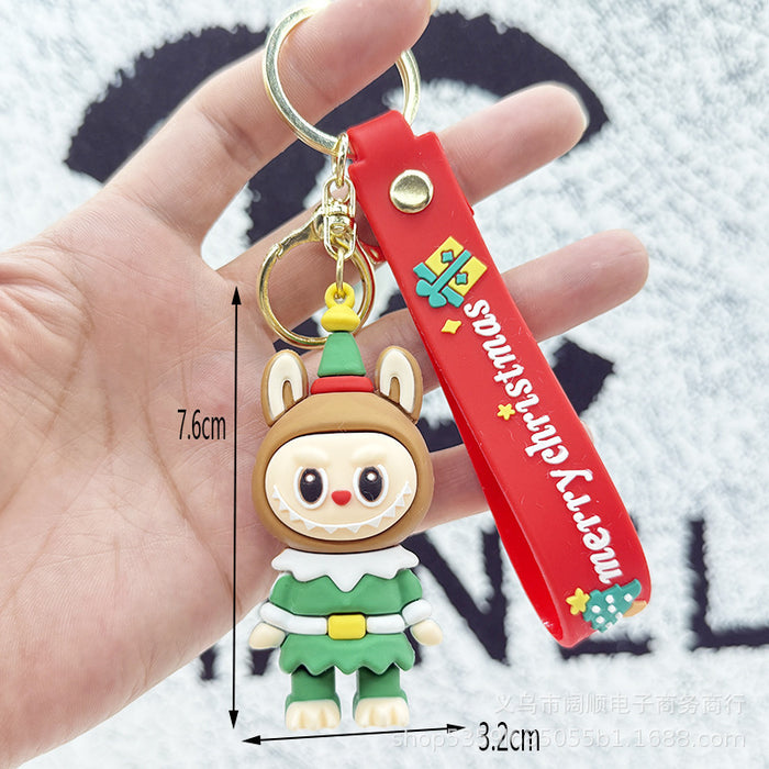 Wholesale Cute Cartoon Christmas Bag Charm PVC Keychain