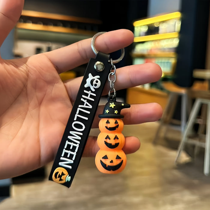 Wholesale PVC Pumpkin Ghost Keychain Spooky Car Key Accessory Party Gift