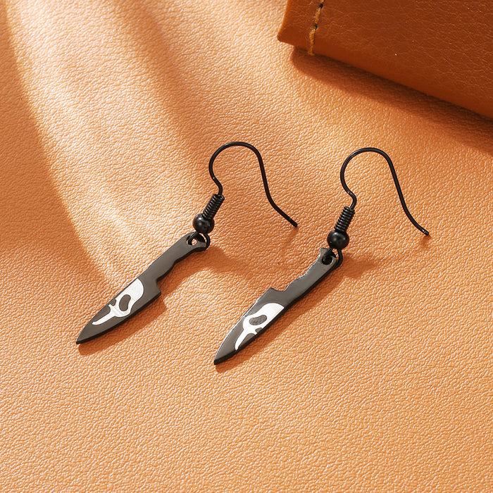 Wholesale Funny little devil mysterious skull titanium steel earrings personality stainless steel earrings