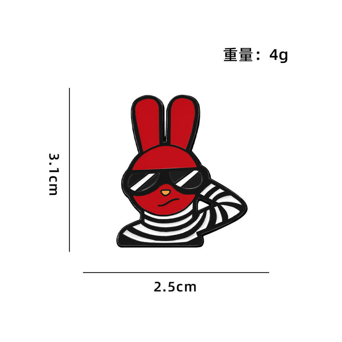 Wholesale Anime rabbit prison brooch animal peripheral versatile metal badge clothing bag accessories collar pin brooch