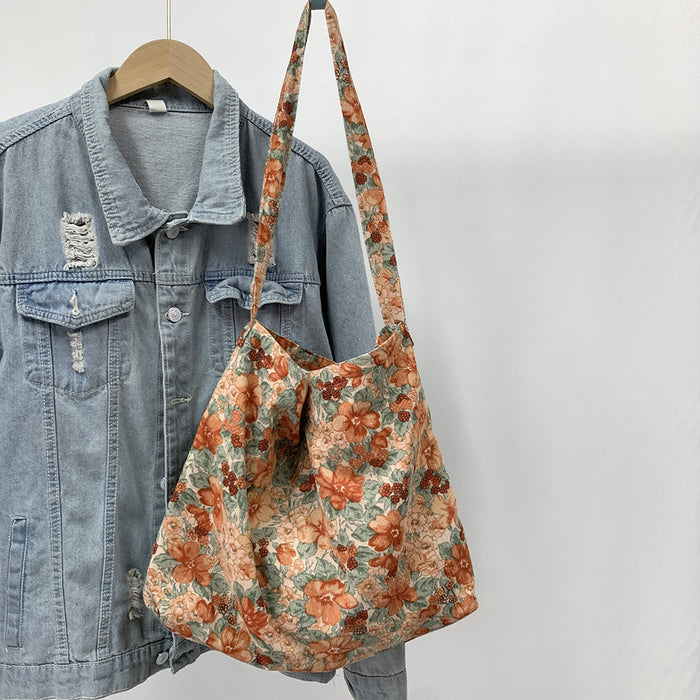 Wholesale Diagonal cross bag, large capacity single shoulder shopping bag, fashionable canvas bag