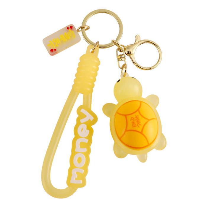 Wholesale Luminous little turtle key chain all red chan with turtle pendant explosive schoolbag pendant key chain small gift batch