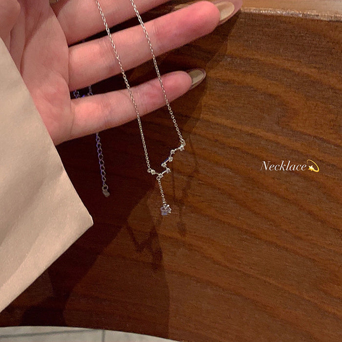 Wholesale New style of Beidou Seven Star Necklace with a light luxury and niche design, featuring simple tassel pendant and collarbone chain