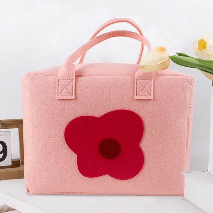 Wholesale Cartoon travel bag Felt luggage bag Large capacity cute handbag Portable hangable trolley case storage bag