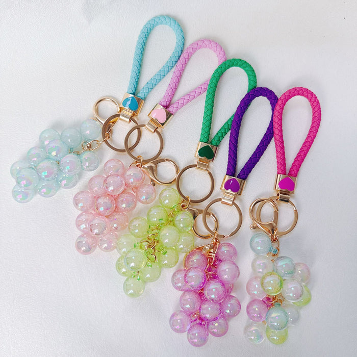 Wholesale Acrylic Grape Cluster Keychain - Cute Fruit Simulated Design MOQ≥6