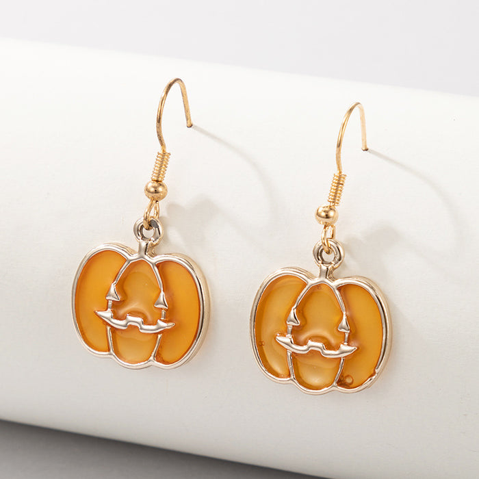 Wholesale Halloween Alloy  Earrings Pumpkin Ghost Design Party Jewelry Accessory MOQ≥2