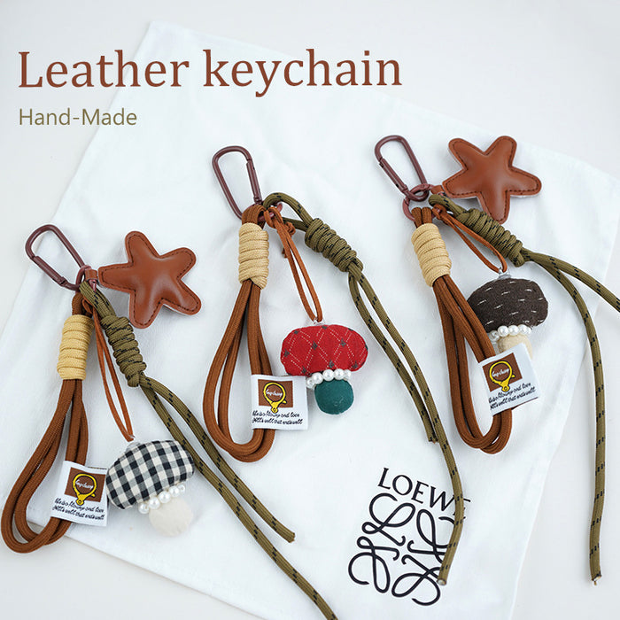 Wholesale Leather Keychain Couple Bag Pendant Compilation Advanced Sense New Keychain