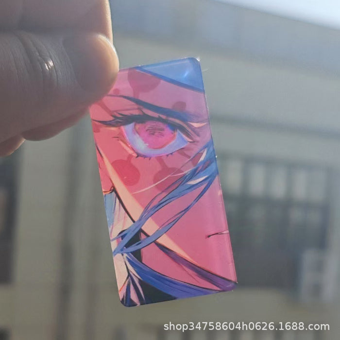 Wholesale Acrylic translucent card eye-glowing cartoon keychain pendant