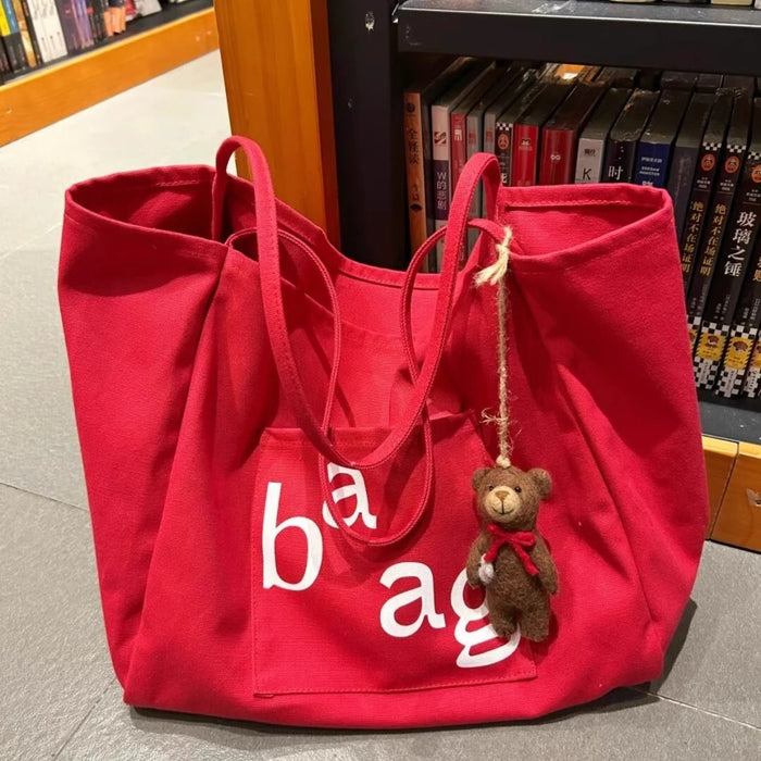 Wholesale Large capacity shoulder bag, canvas bag, tote shopping bag, letter printed bag