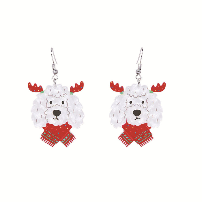 Wholesale  gloves snowman design acrylic earrings