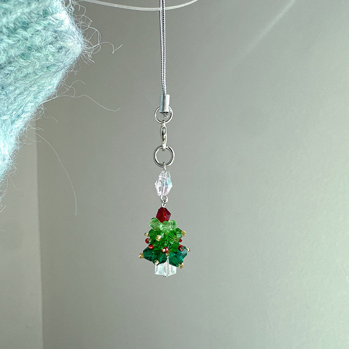 Wholesale Tree Mobile Phone Rope Pendant Crystal Beads Keychain Bag Hanging Accessories