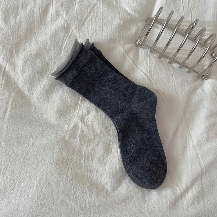 Wholesale Stacked socks versatile mid tube socks boneless rolled edge length tube socks