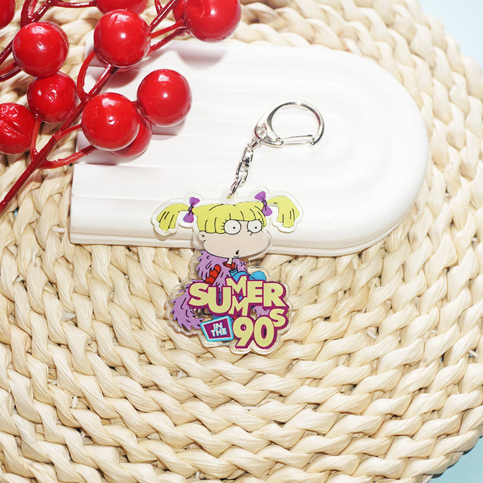 Wholesale Acrylic keychain cartoon character backpack pendant