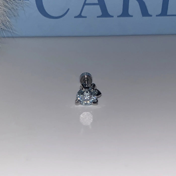 Wholesale  Blue Cross Snowflake Drop Ear Bone Nail Titanium Steel U-shaped Cross Ear Ring Stacked with Double Blue Earrings for Women