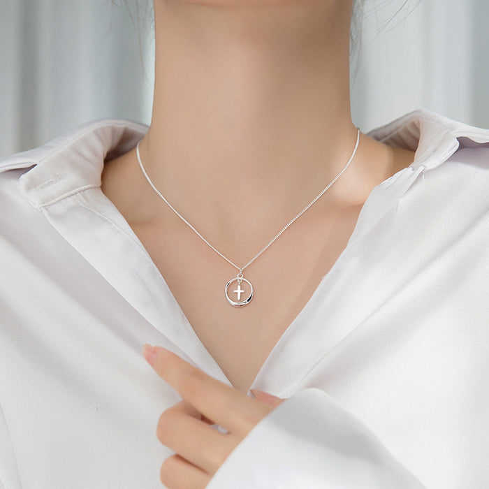 Wholesale Sterling Silver Cross Necklace Collarbone Chain