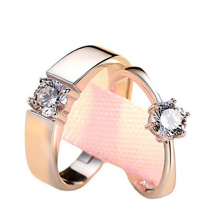 Wholesale Zircon rings for men and women, open mouth diamond inlaid men's hand jewelry