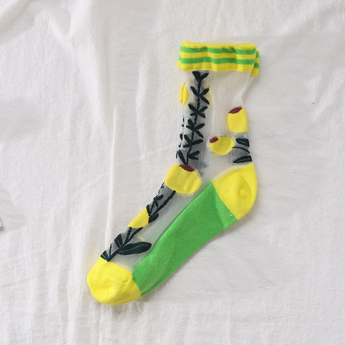 Wholesale Women's socks with mid tube design, cotton socks, breathable ice stockings