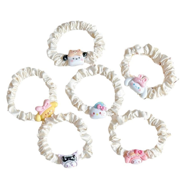 Wholesale Girl Hair Rope Hair Ring Cute Sweet Cartoon Hair Rope Bear Rubber Band Couple Hair Accessories