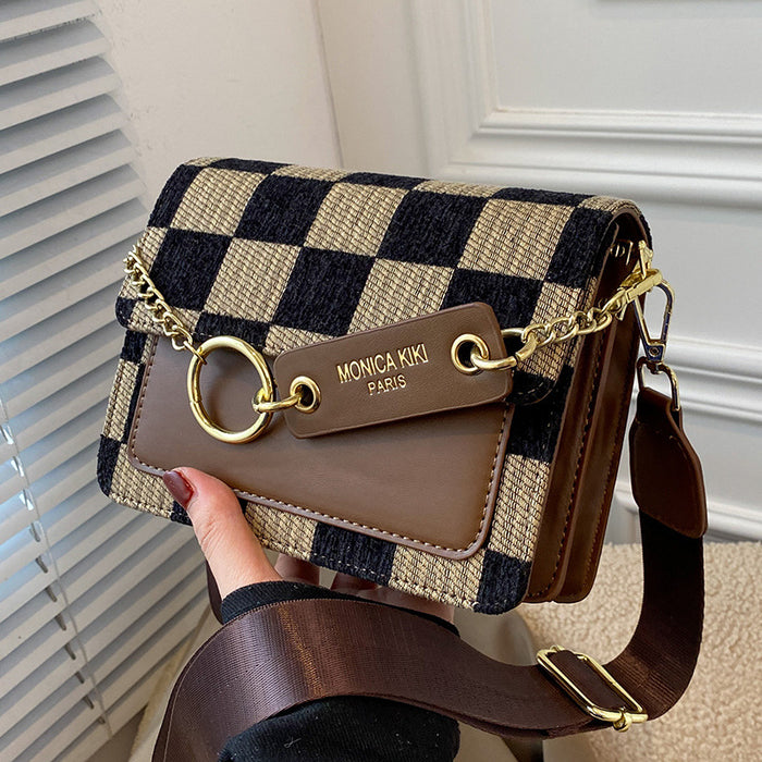 Wholesale Checkerboard Crossbody Bag Niche Small Square Bag Portable